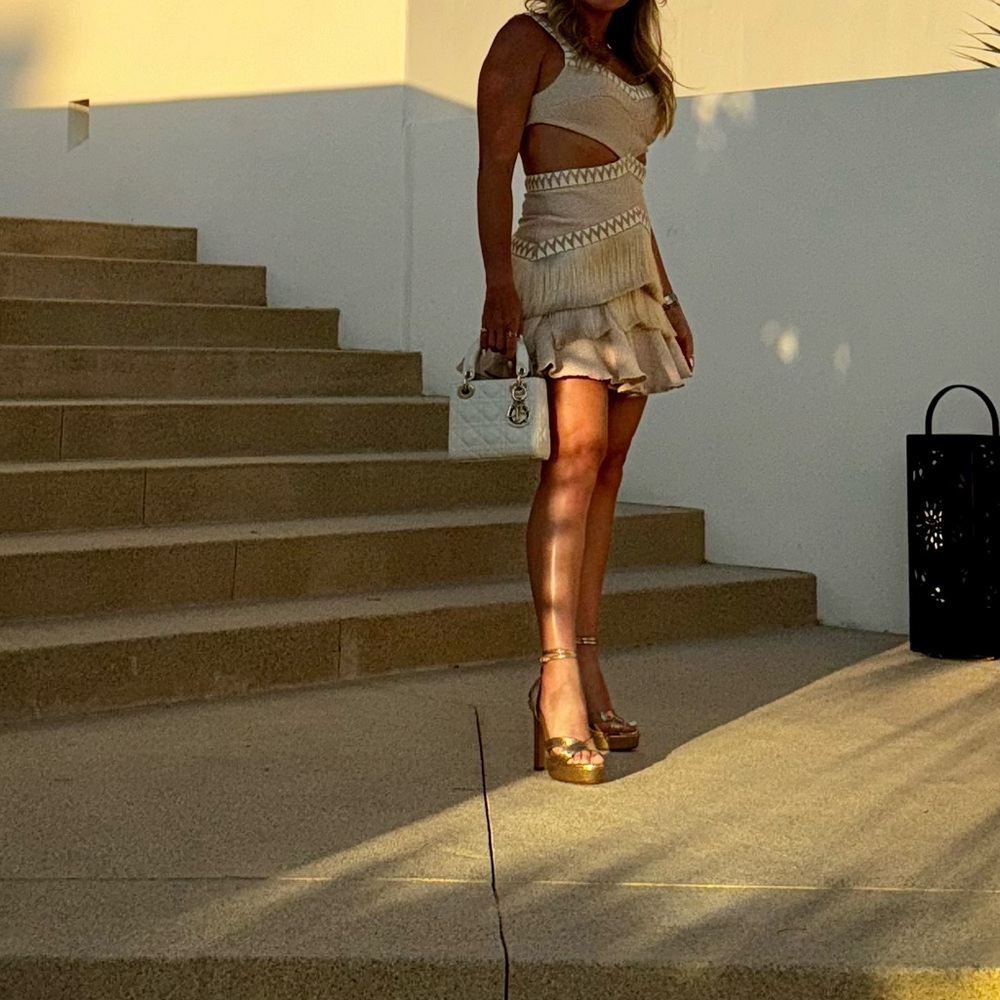 PatBO Cream Ruffled Dress